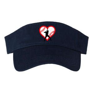 Baseball Heart Valentine's Day Gifts Teen Boy Valucap Bio-Washed Visor