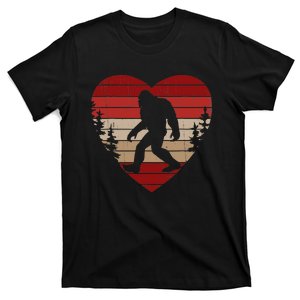 Bigfoot Heart Valentine's Day Love Sasquatch T-Shirt