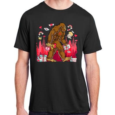 Bigfoot Heart Valentines Day Love Sasquatch Believe Adult ChromaSoft Performance T-Shirt