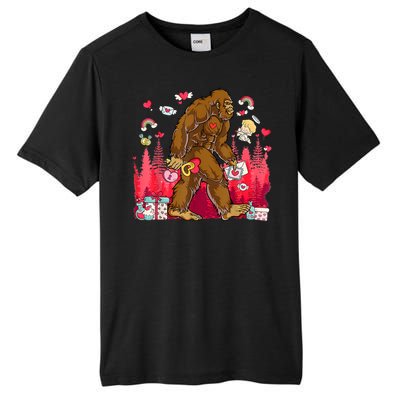 Bigfoot Heart Valentines Day Love Sasquatch Believe Tall Fusion ChromaSoft Performance T-Shirt