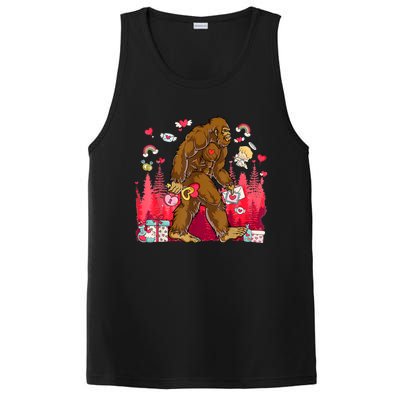 Bigfoot Heart Valentines Day Love Sasquatch Believe PosiCharge Competitor Tank