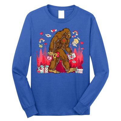 Bigfoot Heart Valentines Day Love Sasquatch Believe Long Sleeve Shirt