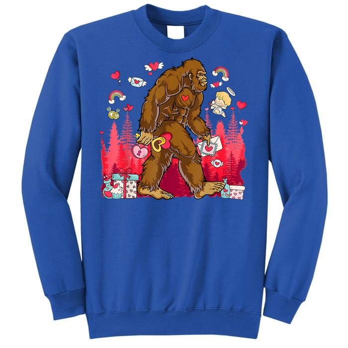 Bigfoot Heart Valentines Day Love Sasquatch Believe Sweatshirt