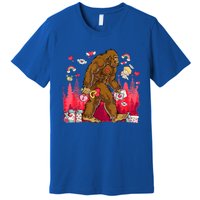 Bigfoot Heart Valentines Day Love Sasquatch Believe Premium T-Shirt