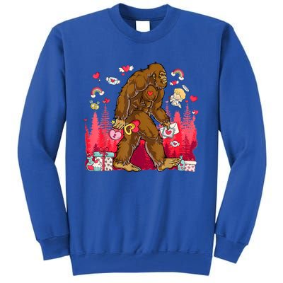 Bigfoot Heart Valentines Day Love Sasquatch Believe Tall Sweatshirt