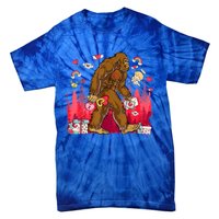 Bigfoot Heart Valentines Day Love Sasquatch Believe Tie-Dye T-Shirt