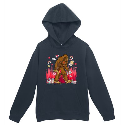 Bigfoot Heart Valentines Day Love Sasquatch Believe Urban Pullover Hoodie