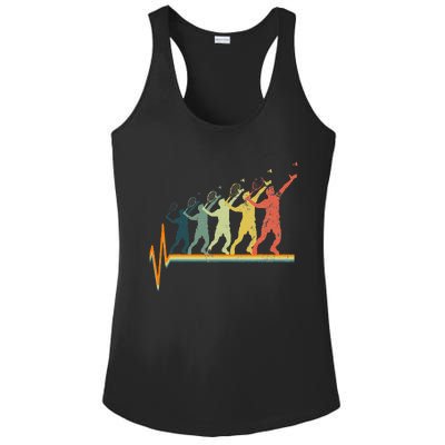 Badminton Heartbeat Vintage Retro Gift Ladies PosiCharge Competitor Racerback Tank