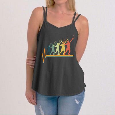 Badminton Heartbeat Vintage Retro Gift Women's Strappy Tank