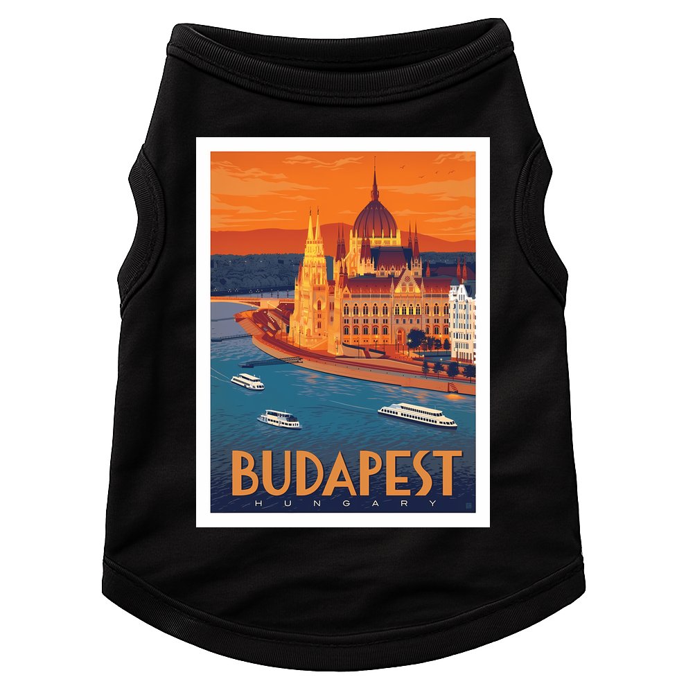 Budapest Hungary Vintage Stockholm Travel Advertising Print Doggie Tank