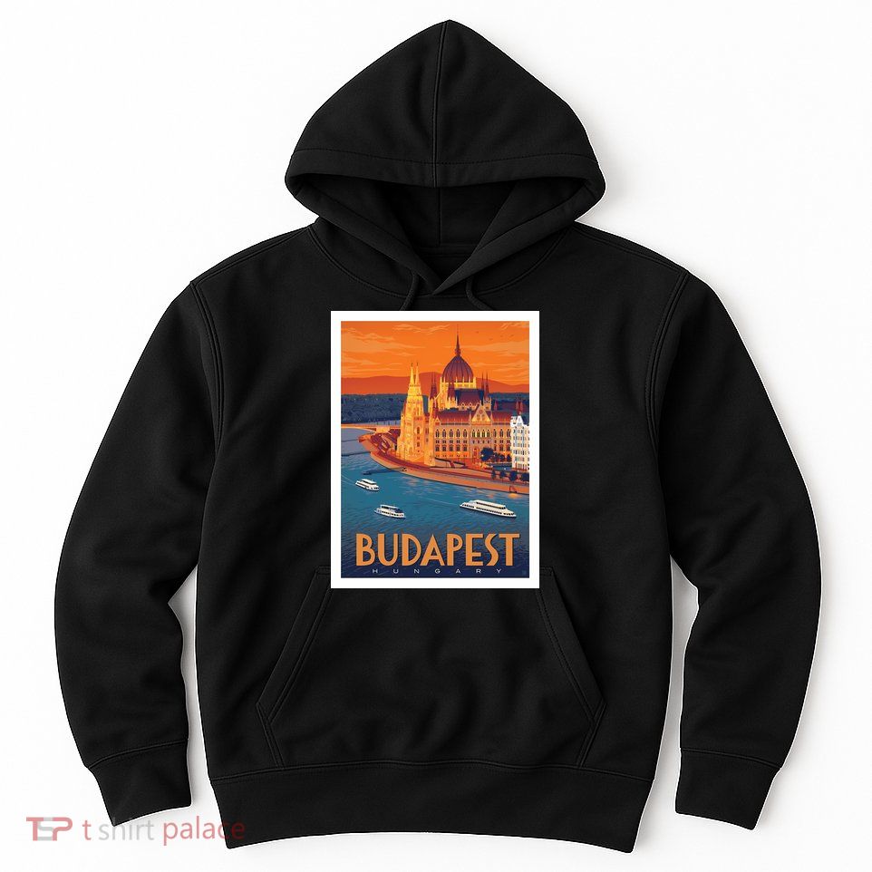 Budapest Hungary Vintage Stockholm Travel Advertising Print Hoodie