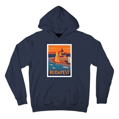 Budapest Hungary Vintage Stockholm Travel Advertising Print Hoodie