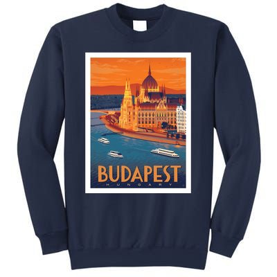 Budapest Hungary Vintage Stockholm Travel Advertising Print Sweatshirt