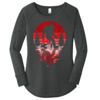 Bigfoot Heart Valentines Day Love Sasquatch Believe Women's Perfect Tri Tunic Long Sleeve Shirt