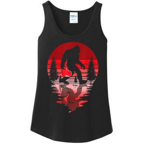 Bigfoot Heart Valentines Day Love Sasquatch Believe Ladies Essential Tank