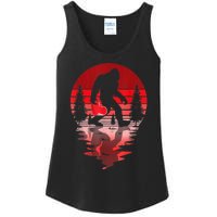 Bigfoot Heart Valentines Day Love Sasquatch Believe Ladies Essential Tank