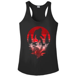 Bigfoot Heart Valentines Day Love Sasquatch Believe Ladies PosiCharge Competitor Racerback Tank