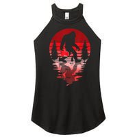 Bigfoot Heart Valentines Day Love Sasquatch Believe Women's Perfect Tri Rocker Tank