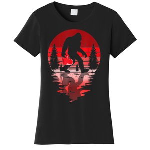 Bigfoot Heart Valentines Day Love Sasquatch Believe Women's T-Shirt