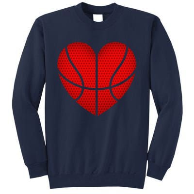 Basketball Heart Valentines Day Fors Sports Tall Sweatshirt