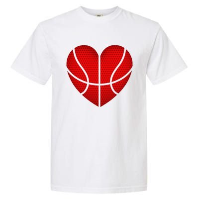 Basketball Heart Valentines Day Fors Sports Garment-Dyed Heavyweight T-Shirt