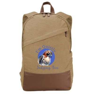 Beautiful Hawk With Quietly Judging You Cotton Canvas Backpack