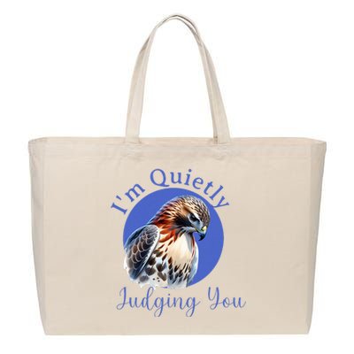 Beautiful Hawk With Quietly Judging You Cotton Canvas Jumbo Tote