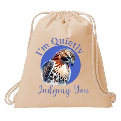 Beautiful Hawk With Quietly Judging You Drawstring Bag