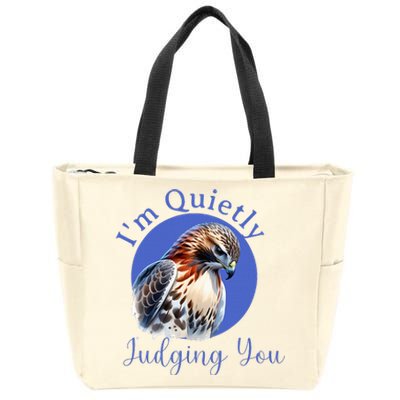 Beautiful Hawk With Quietly Judging You Zip Tote Bag