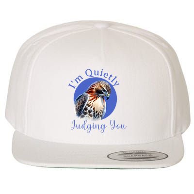 Beautiful Hawk With Quietly Judging You Wool Snapback Cap