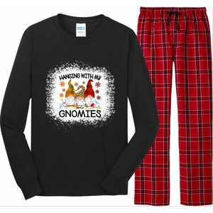 Bleached Hanging With My Gnomies Christmas Gnome Meaningful Gift Long Sleeve Pajama Set