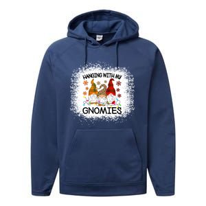 Bleached Hanging With My Gnomies Christmas Gnome Meaningful Gift Performance Fleece Hoodie