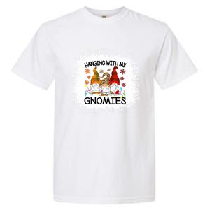 Bleached Hanging With My Gnomies Christmas Gnome Meaningful Gift Garment-Dyed Heavyweight T-Shirt