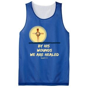 By His Wounds Isaiah 53 Christian Good Friday Scripture Great Gift Mesh Reversible Basketball Jersey Tank