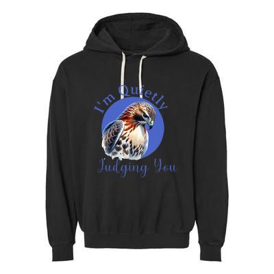 Beautiful Hawk With Garment-Dyed Fleece Hoodie