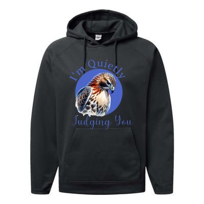 Beautiful Hawk With Performance Fleece Hoodie