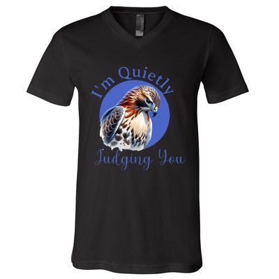 Beautiful Hawk With V-Neck T-Shirt