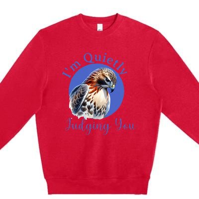 Beautiful Hawk With Premium Crewneck Sweatshirt