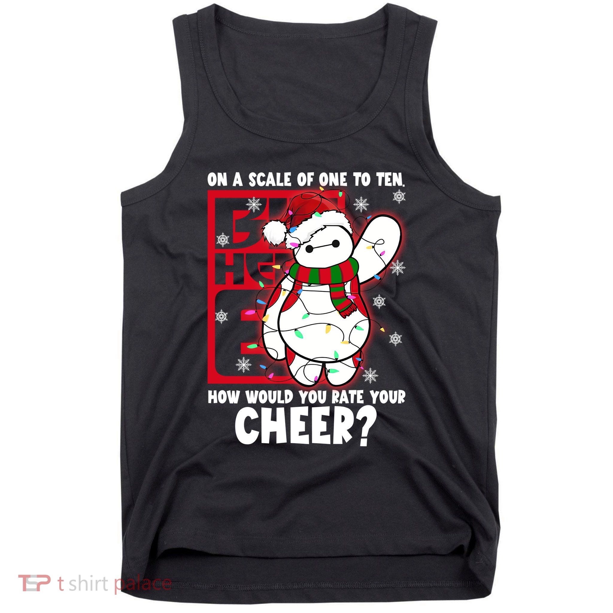 Baymax How Would You Rate Your Cheer Christmas Baymax Christmas Santa Tank Top