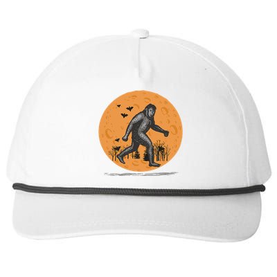 Bigfoot Halloween With Moon Snapback Five-Panel Rope Hat