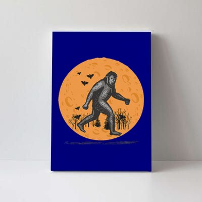 Bigfoot Halloween With Moon Canvas