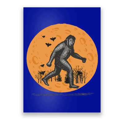 Bigfoot Halloween With Moon Poster