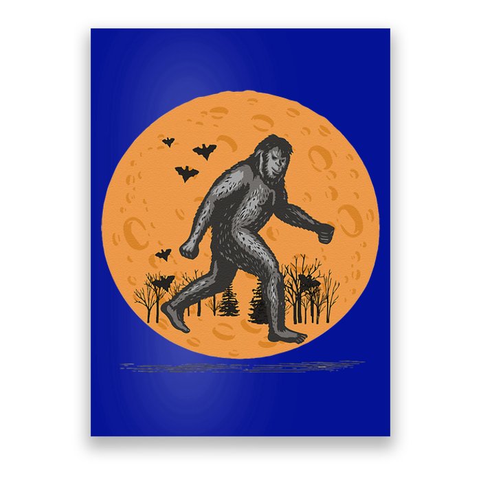 Bigfoot Halloween With Moon Poster