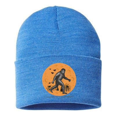 Bigfoot Halloween With Moon Sustainable Knit Beanie