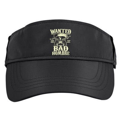 Bad Hombre Wanted Funny Cinco De Mayo Adult Drive Performance Visor