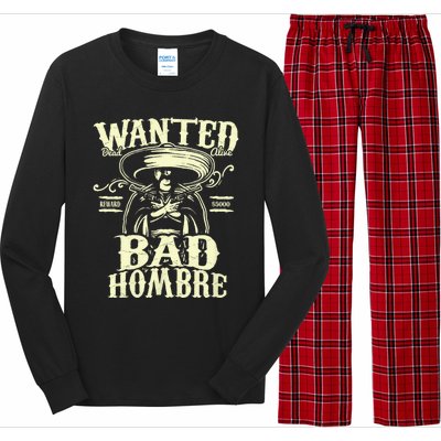 Bad Hombre Wanted Funny Cinco De Mayo Long Sleeve Pajama Set