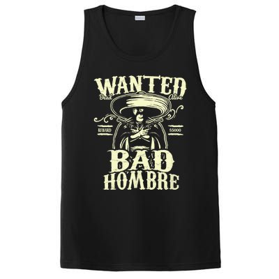 Bad Hombre Wanted Funny Cinco De Mayo PosiCharge Competitor Tank