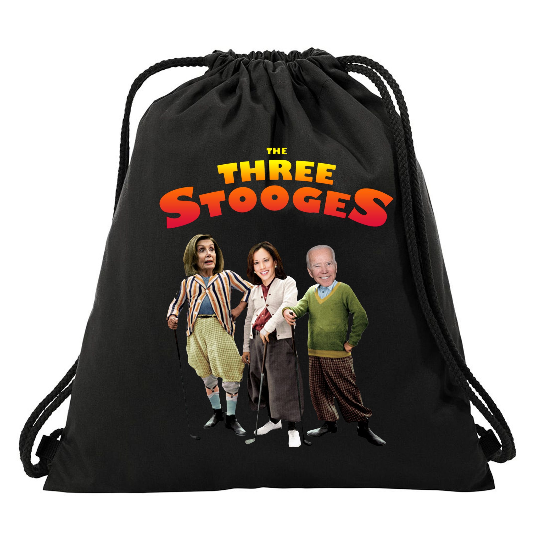 Biden Harris Warren The 3 Stooges Drawstring Bag