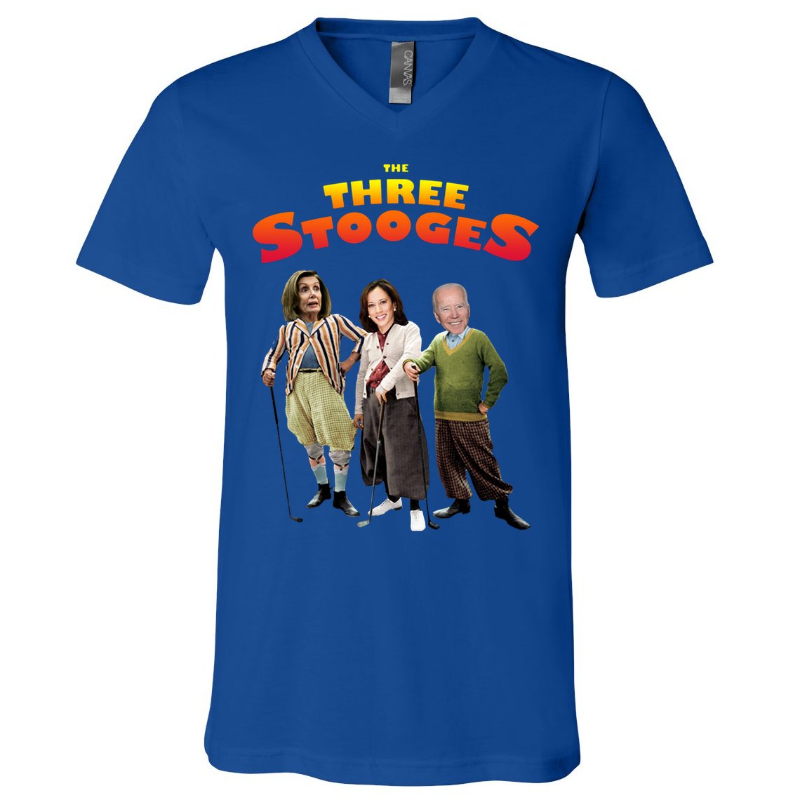Biden Harris Warren The 3 Stooges V-Neck T-Shirt