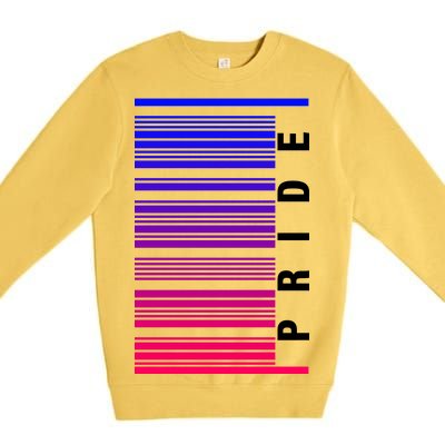 Bi Pride Barcode Bisexual Premium Crewneck Sweatshirt